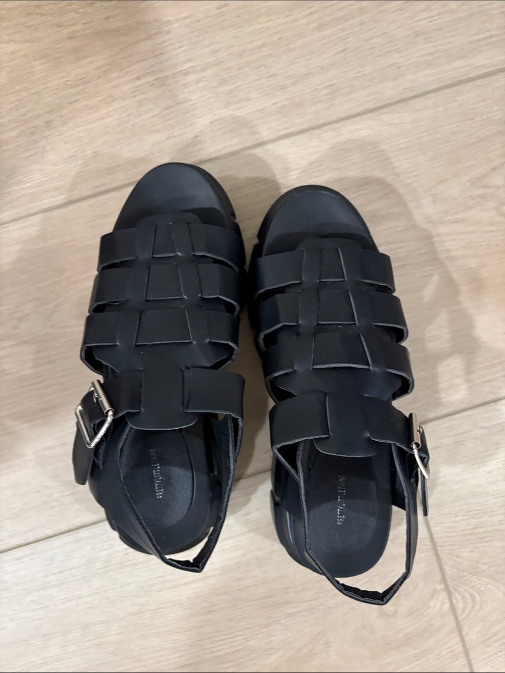 Chunky Woven leather platform sandals - Picture 4 of 5